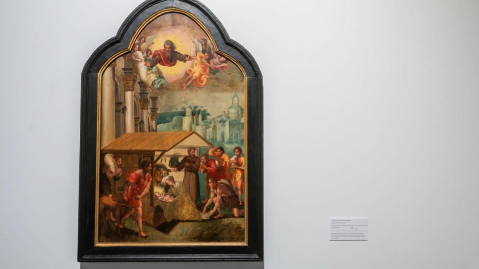 Atelier de Lambert Lombard, L'Adoration des bergers, huile sur bois, 92,5 x 55 cm (sans cadre), 16e siècle. Dépôt du CPAS de Liège. © Ville de Liège / Grand Curtius. 